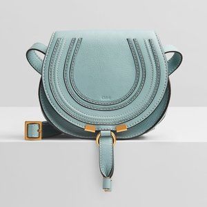 Blue Chloe Mini Marcie Leather Crossbody Handbag